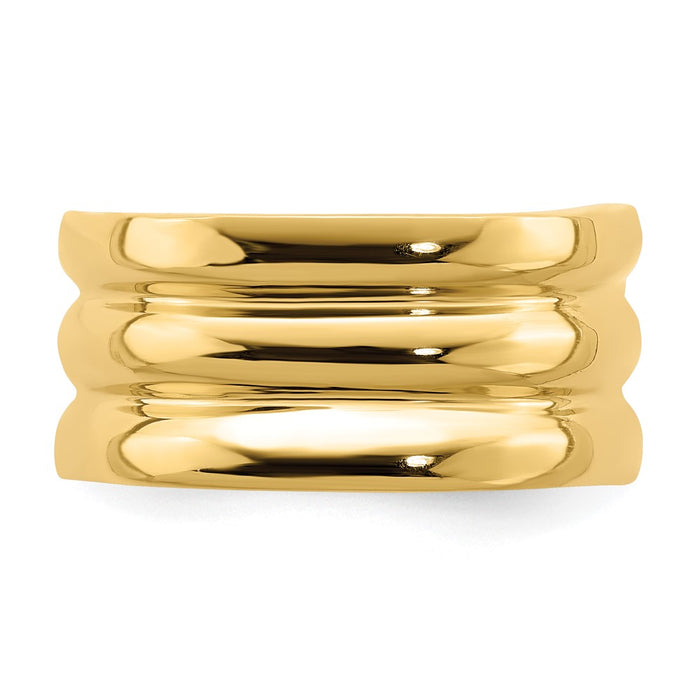 Shop Stylish 14K Gold Polished Triple Ridge Dome Band - Affordable Luxury Ring-4