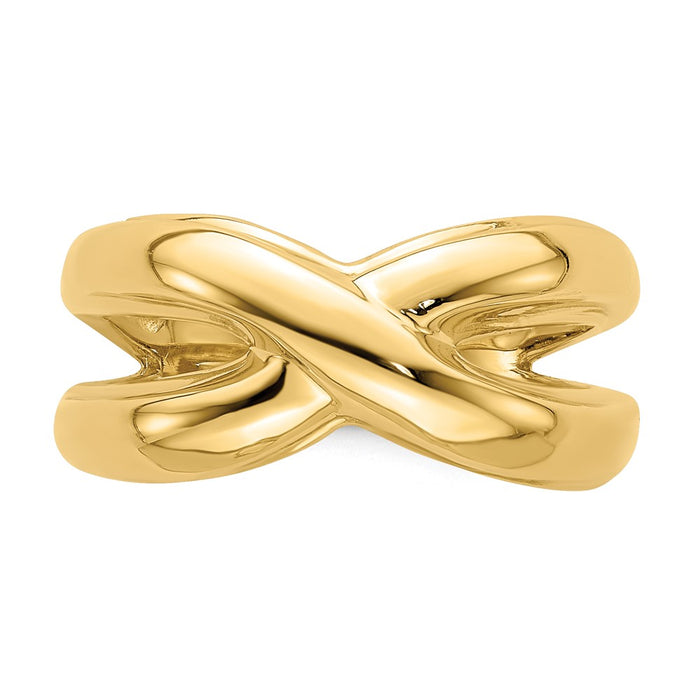 Exclusive 14K Gold Polished Dome Ring - Stylish Cut-Out Sides, Affordable Price-4