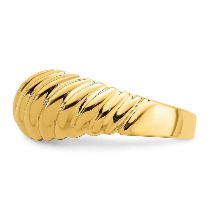 Shop Exclusive 14K Gold Polished Shrimp-Style Dome Ring - Stylish & Affordable-3