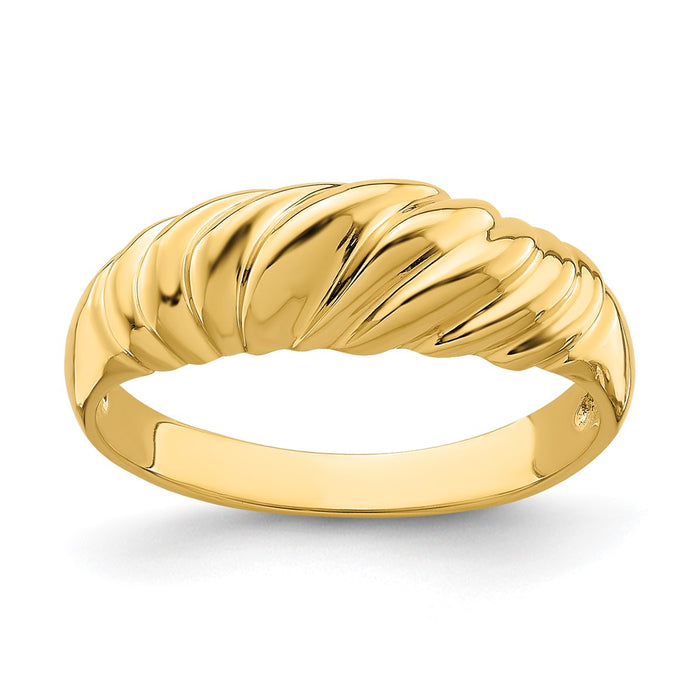 Exclusive 14K Gold Polished Dome Band Ring - Stylish & Affordable Jewelry-1