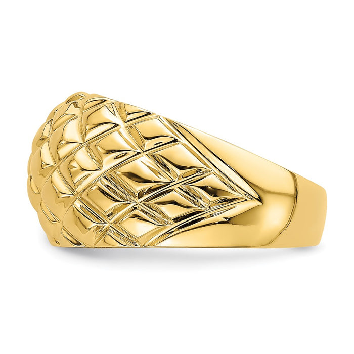 Shop Stylish 14K Gold Polished Basket Weave Design Ring - Exclusive Value!-3
