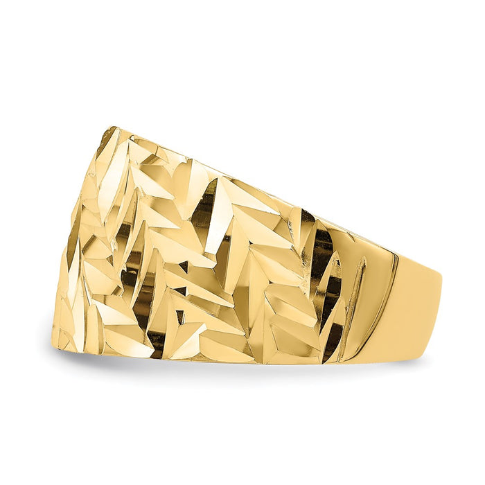 Exclusive 14K Gold Double-Cut Arrow Slash Dome Ring - Stylish & Affordable-3