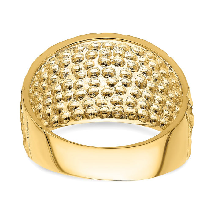 Exclusive 14K Gold Double-Cut Arrow Slash Dome Ring - Stylish & Affordable-5