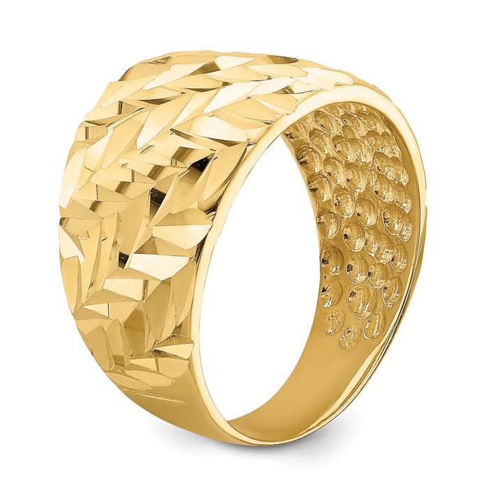 Exclusive 14K Gold Double-Cut Arrow Slash Dome Ring - Stylish & Affordable-6