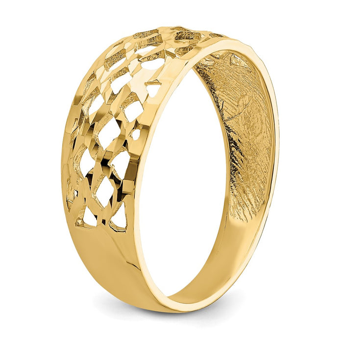 Exclusive 14K Solid Gold Woven Dome Ring - Stylish D/C Pattern, Affordable Price-6