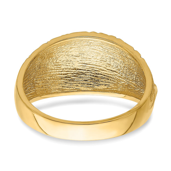 Buy Stylish 14K Gold Diamond-Cut Quilted Dome Ring - Affordable Luxury Design-5