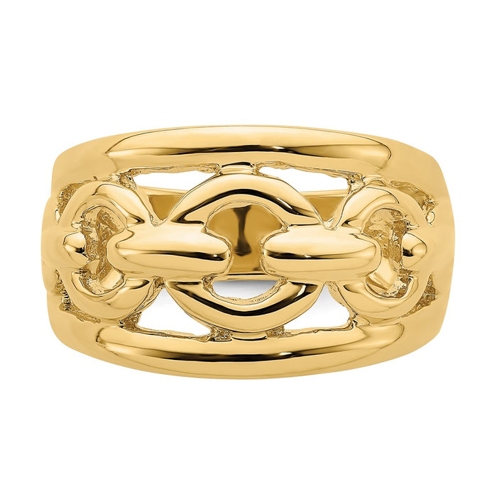 Exclusive 14K Gold Polished Interior Chain Ring - Stylish & Affordable Jewelry-4