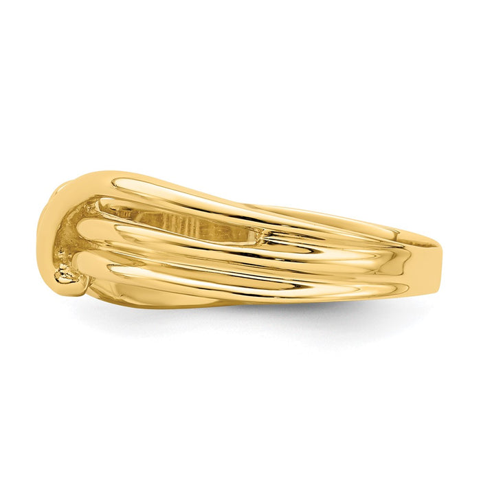 Shop 14K Gold Polished Ribbed Design Band Ring - Stylish and Affordable Elegance-3