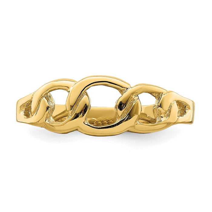 Buy Stylish 14K Gold Polished Chain Link Band Ring - Affordable Luxury-4