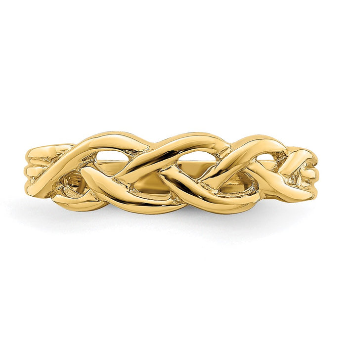Shop Stylish 14K Gold Polished Braided Knot Ring - Exclusive Design, Great Value-4