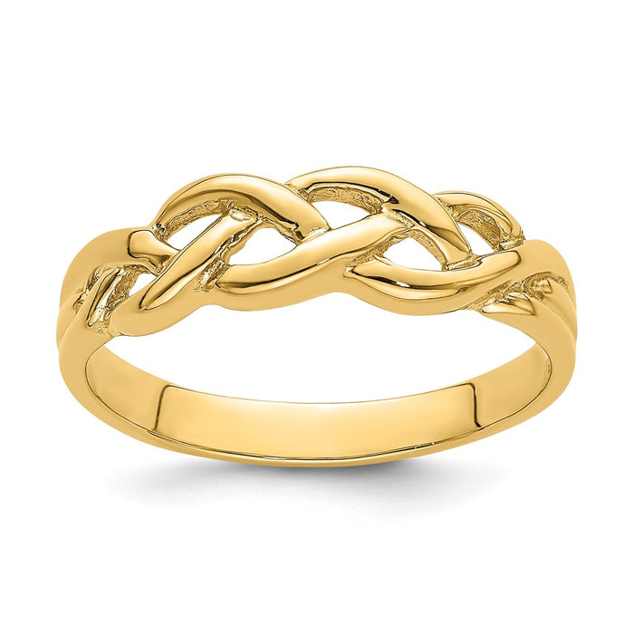 Shop Stylish 14K Gold Polished Braided Knot Ring - Exclusive Design, Great Value-1