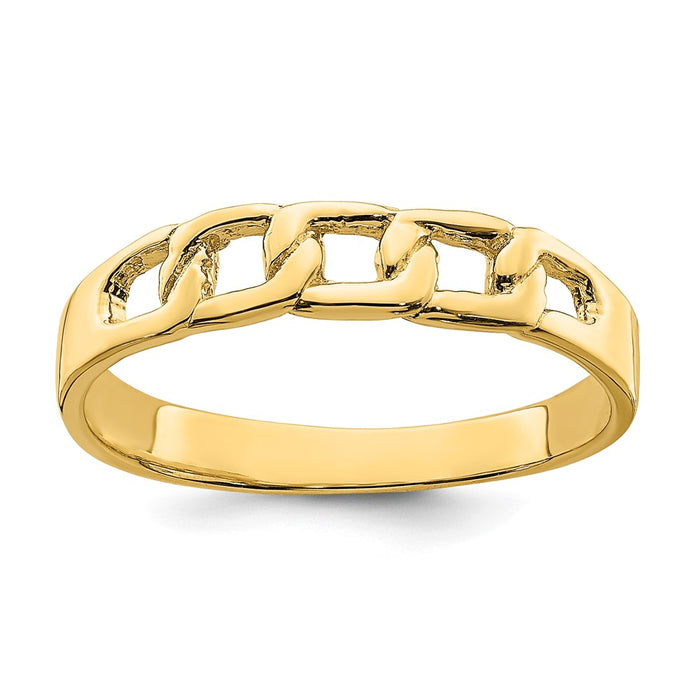 Shop Exclusive 14K Gold Polished Link Band Ring - Stylish & Affordable Jewelry-1