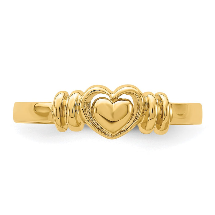 Order Stylish 14K Gold Polished Heart-Shaped Ring - Affordable Luxury!-4