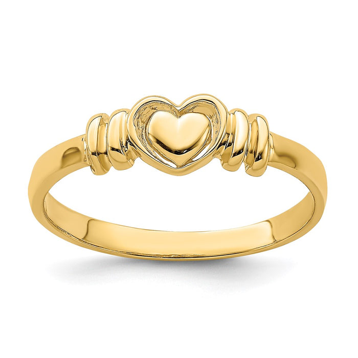 Order Stylish 14K Gold Polished Heart-Shaped Ring - Affordable Luxury!-1