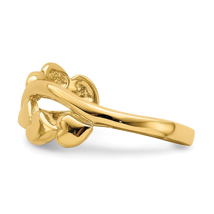 Shop Exclusive 14K Gold Polished Heart Band - Stylish X Design, Great Value!-3