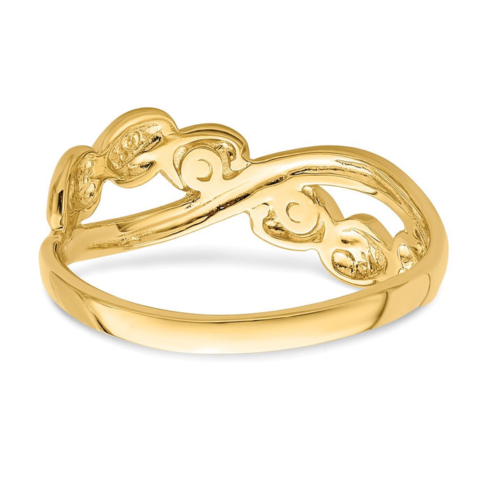 Shop Exclusive 14K Gold Polished Heart Band - Stylish X Design, Great Value!-5
