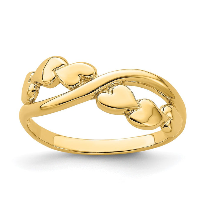 Shop Exclusive 14K Gold Polished Heart Band - Stylish X Design, Great Value!-1