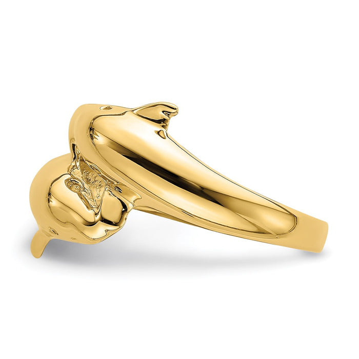 Shop Stylish 14K Gold Polished Double Dolphin Ring - Exclusive Design, Great Value-3