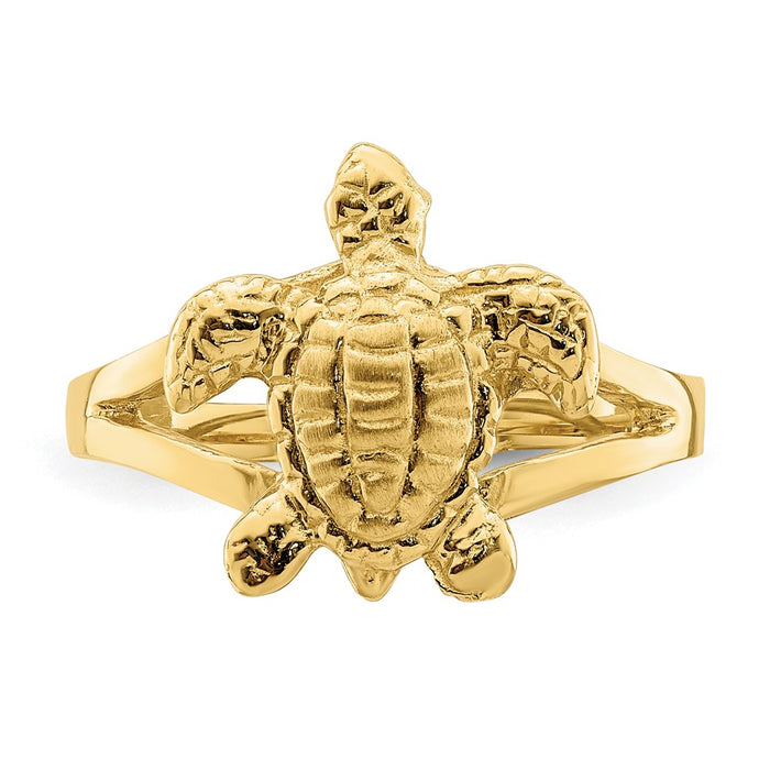 Exclusive 14K Gold Textured Sea Turtle Band Ring - Stylish Design, 5g-4