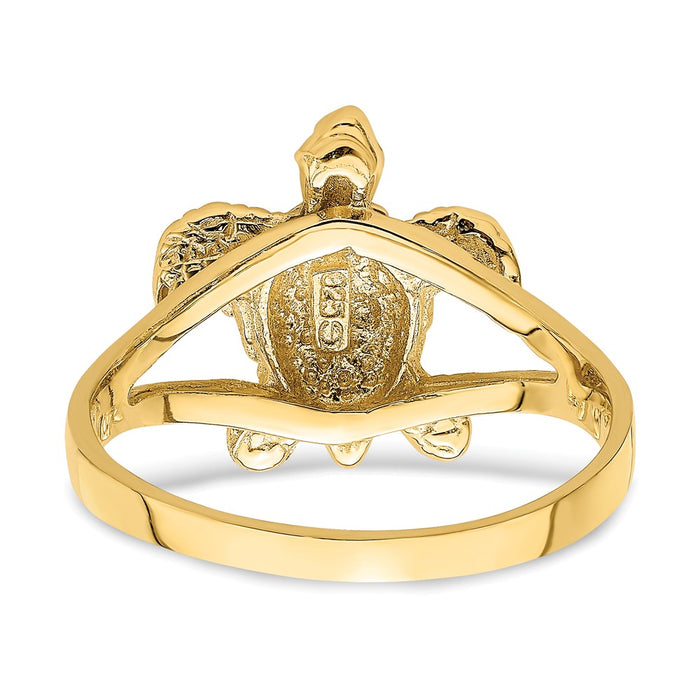 Exclusive 14K Gold Textured Sea Turtle Band Ring - Stylish Design, 5g-5