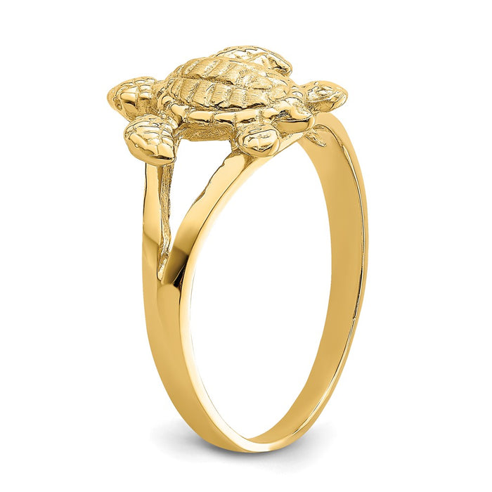 Exclusive 14K Gold Textured Sea Turtle Band Ring - Stylish Design, 5g-6