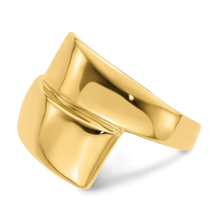 High-Quality 14K Gold Polished Bypass Ring - Stylish & Affordable Design-3