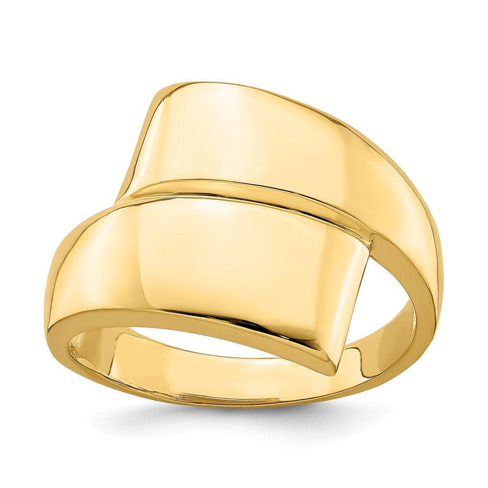 High-Quality 14K Gold Polished Bypass Ring - Stylish & Affordable Design-1