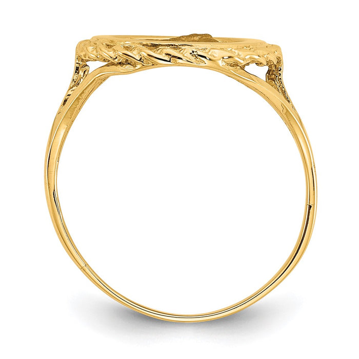 Shop 14K Gold Angel Coin Ring - Stylish Rope Frame Design | Luxury Value-2