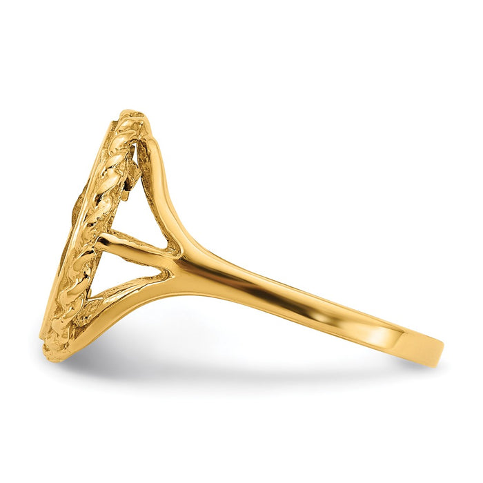 Shop 14K Gold Angel Coin Ring - Stylish Rope Frame Design | Luxury Value-3
