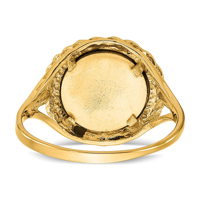 Shop 14K Gold Angel Coin Ring - Stylish Rope Frame Design | Luxury Value-5