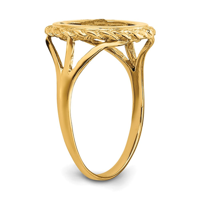 Shop 14K Gold Angel Coin Ring - Stylish Rope Frame Design | Luxury Value-6