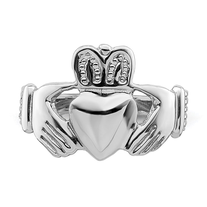 Buy Stylish 14K White Gold Claddagh Ring - Symbol of Love, 7.5g-4