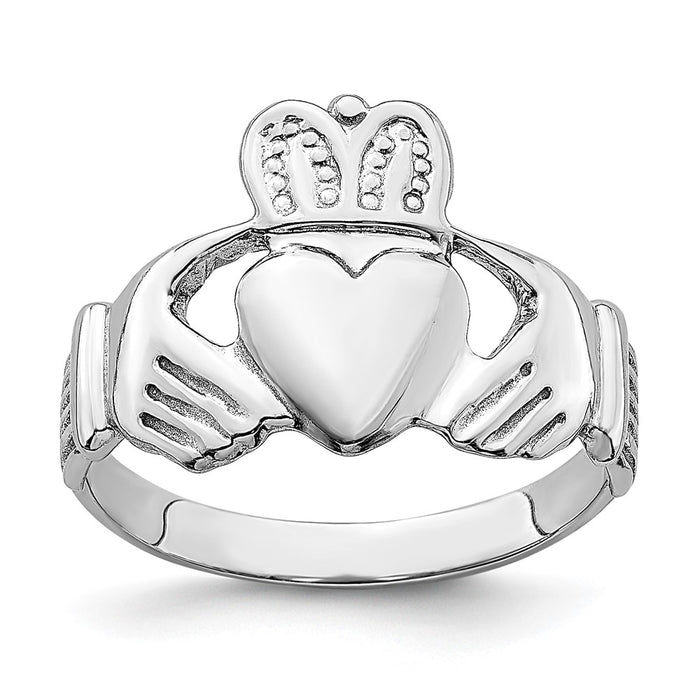 Buy Stylish 14K White Gold Claddagh Ring - Symbol of Love, 7.5g-1