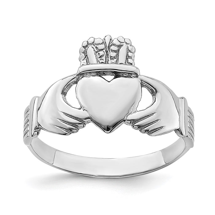 Shop Stylish Polished 14K White Gold Claddagh Ring - Luxury & Value Combined-1