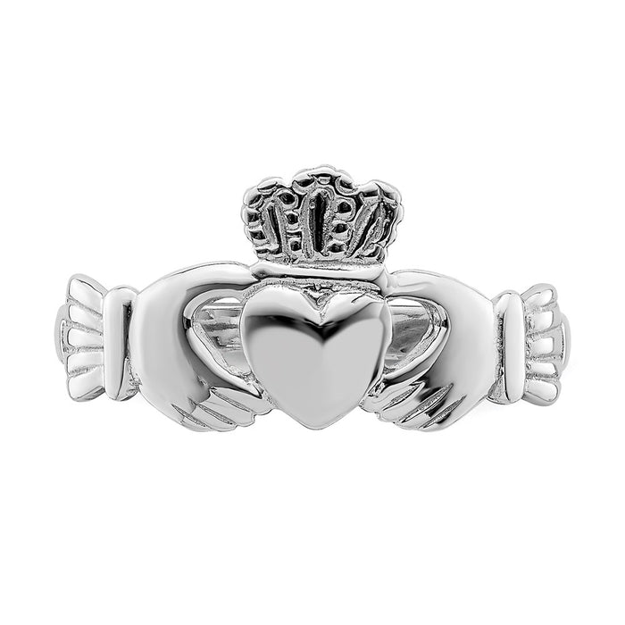 Shop Exclusive 14K White Gold Claddagh Ring - Stylish and Polished Design-4