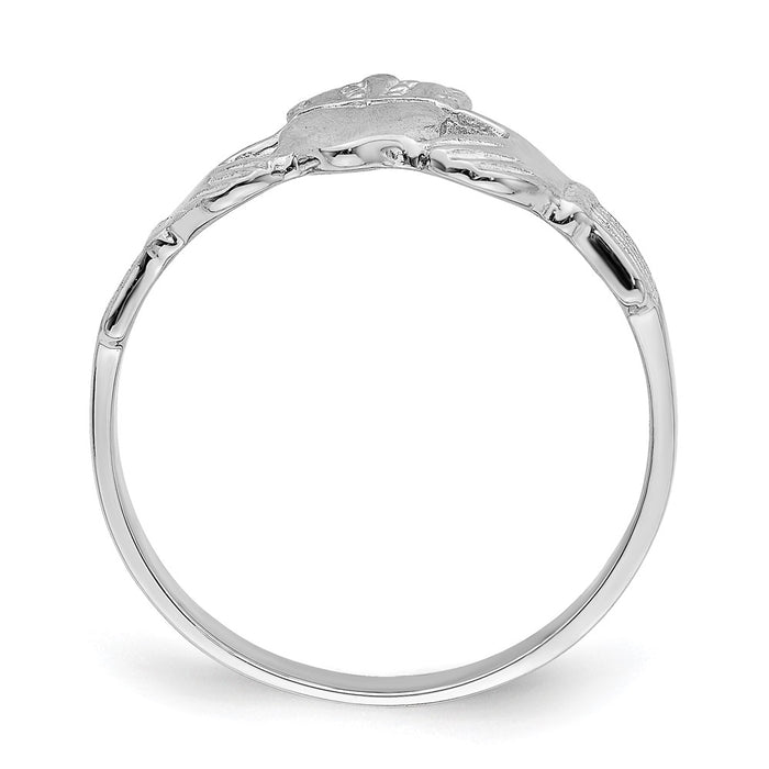 Buy Stylish 14K White Gold Claddagh Ring - 0.85mm, Timeless Irish Design-2
