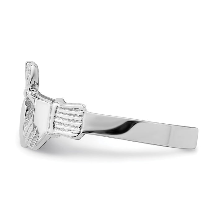 Buy Stylish 14K White Gold Claddagh Ring - 0.85mm, Timeless Irish Design-3