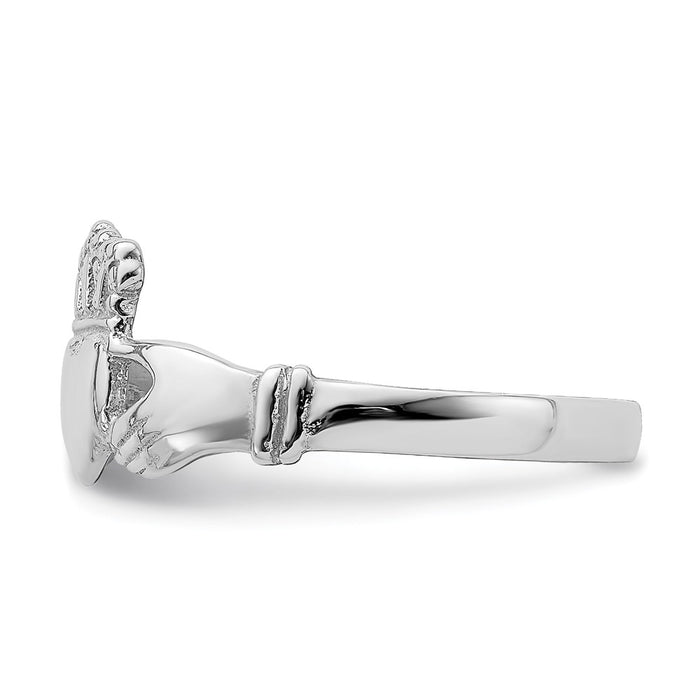 High-Quality 14K White Gold Claddagh Ring - Stylish, Affordable Luxury-3