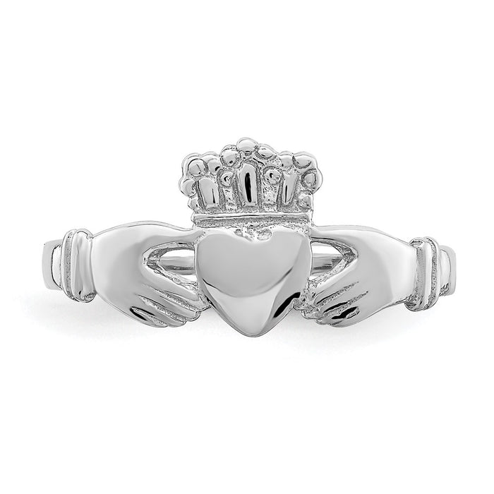 High-Quality 14K White Gold Claddagh Ring - Stylish, Affordable Luxury-4