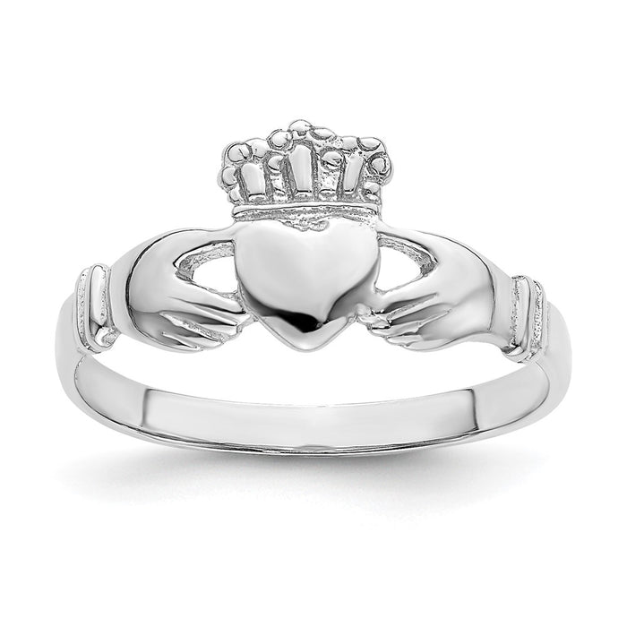 High-Quality 14K White Gold Claddagh Ring - Stylish, Affordable Luxury-1