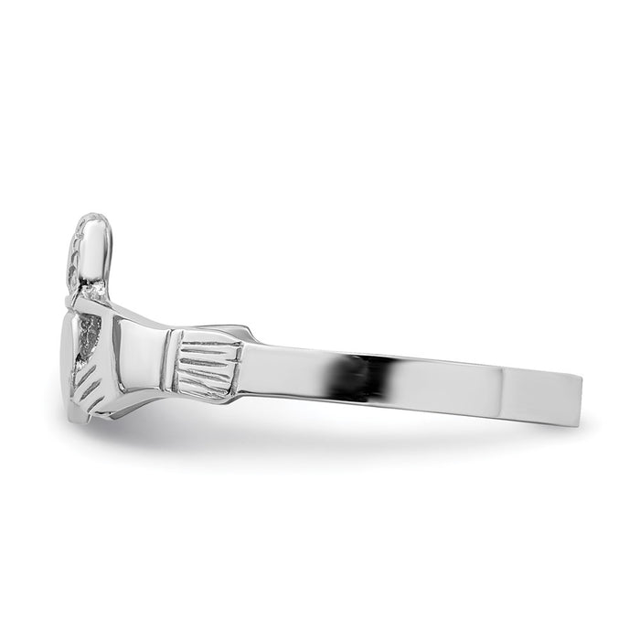 Buy Stylish 14K White Gold Claddagh Ring - Polished, Affordable Elegance-3