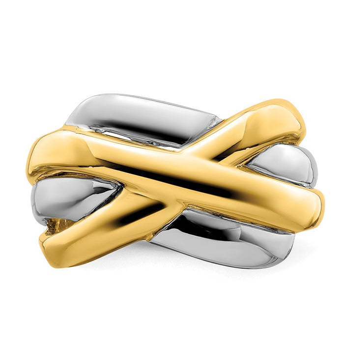 Shop Stylish 14K Two-Tone Interlocking Cross Ring - Exclusive Design, Affordable Price-4