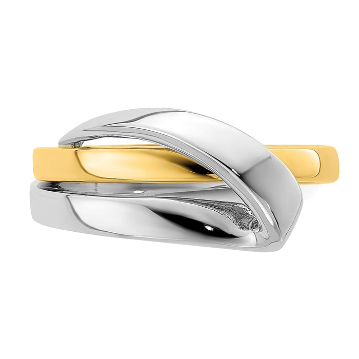 Buy Stylish 14K Two-Tone Polished Band - Elegant Folded Design, Affordable Luxury-4