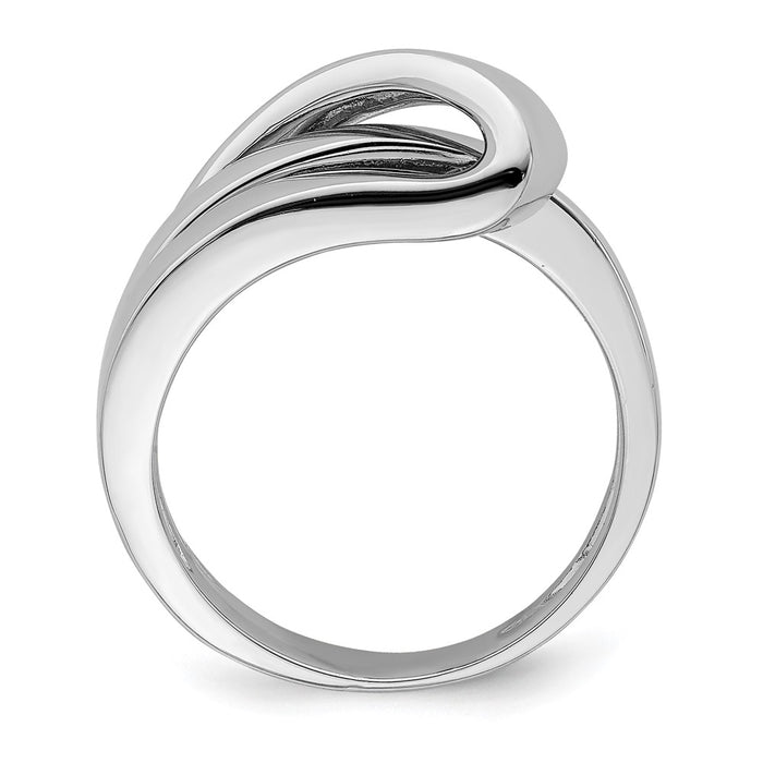 High-Quality 14K White Gold Polished Folded Design Band - Stylish Value!-2