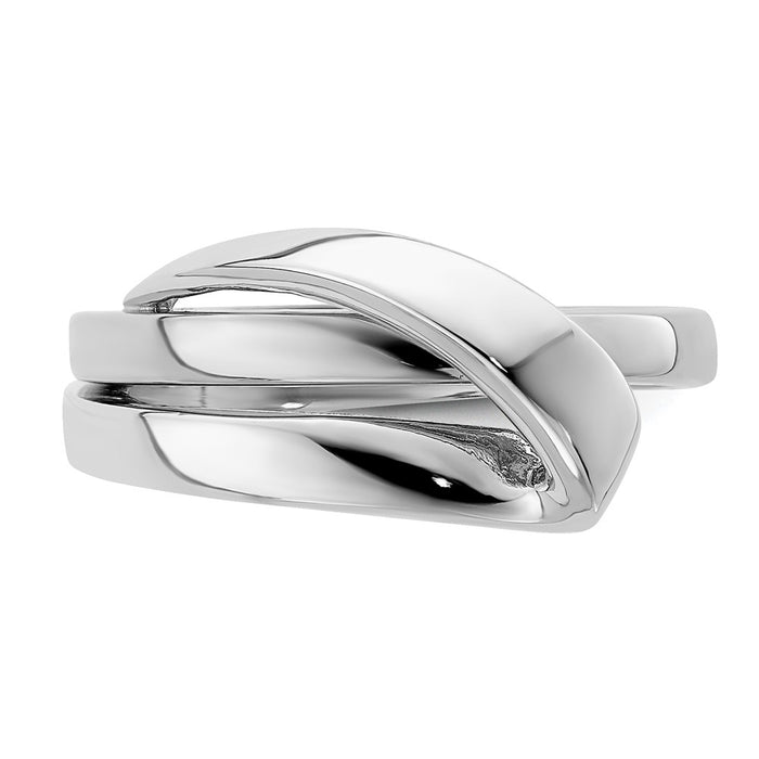 High-Quality 14K White Gold Polished Folded Design Band - Stylish Value!-4