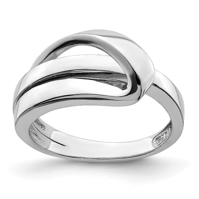 High-Quality 14K White Gold Polished Folded Design Band - Stylish Value!-1