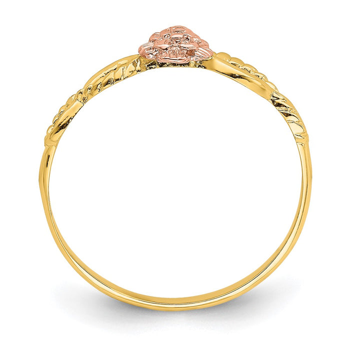 Buy Designer 14K Two-Tone Floral Design Ring - Stylish & Affordable Jewelry-2