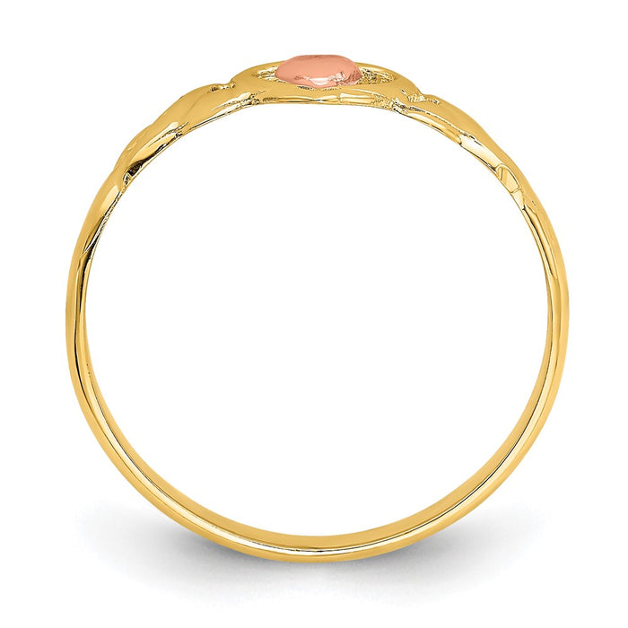 Buy Stylish 14K Two-Tone Heart-Shaped Polished Ring - High-Quality Jewelry-2