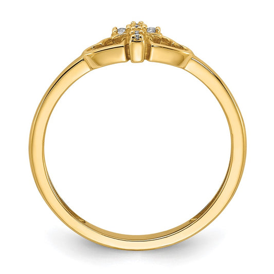 Buy Exclusive 14K Gold Polished Ring with CZ Heart Accents - Stylish Value