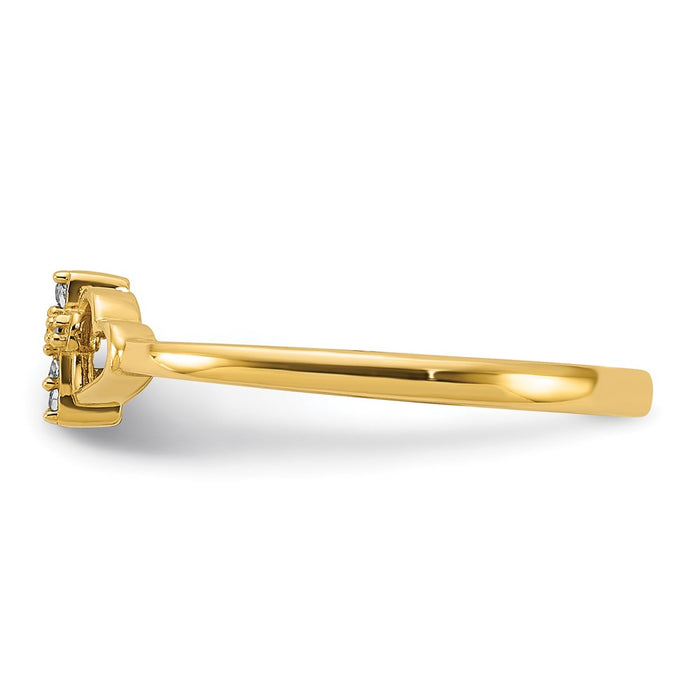 Buy Exclusive 14K Gold Polished Ring with CZ Heart Accents - Stylish Value-3